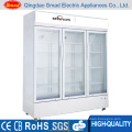 double glass door supermarket refrigerator display cooler
